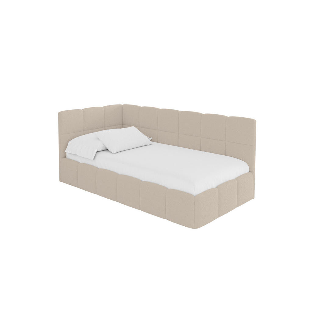 ALTDECOR JEDNOLŮŽKOVÁ POSTEL pro mládež s úložným prostorem vpravo, bez matrace - LIVY 90x200 tmavě béžová