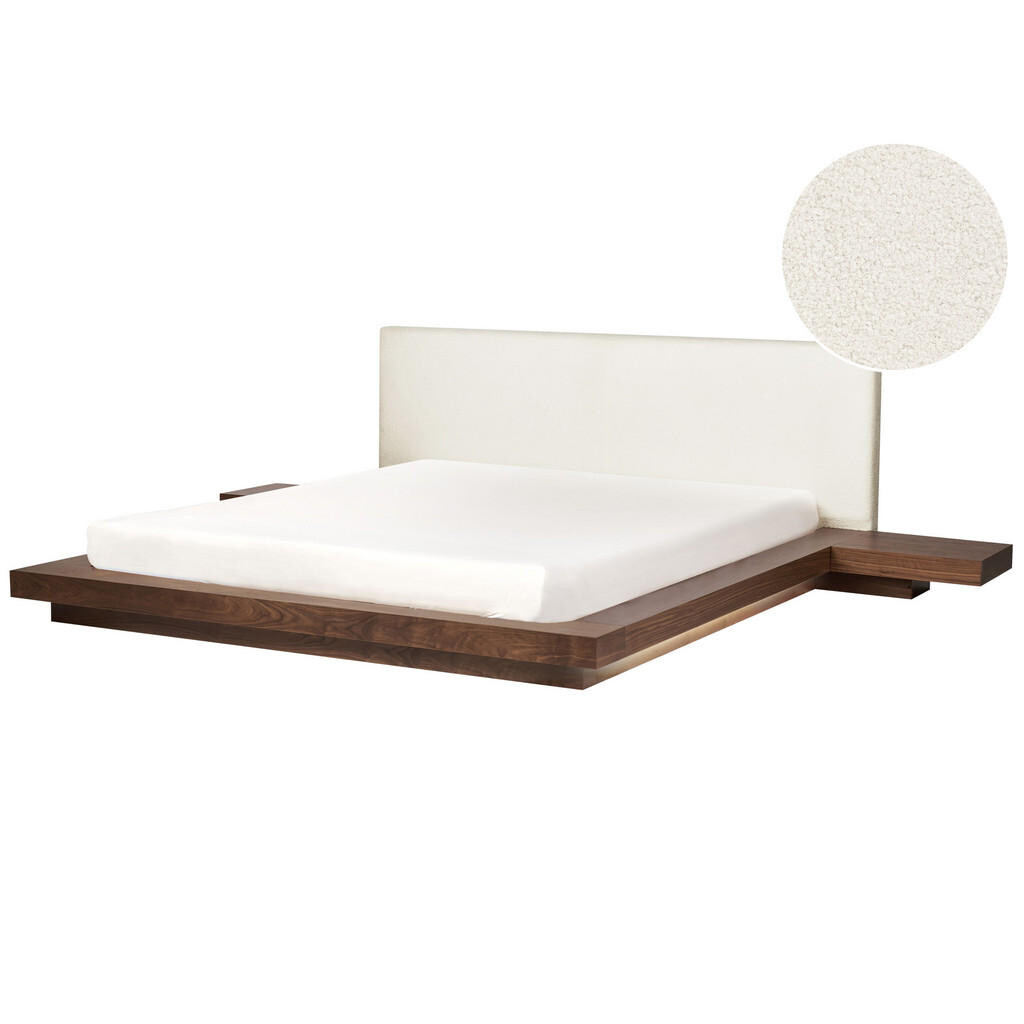 Beliani POSTEL s LED 180/200 cm MDF deska Hnědá Zen