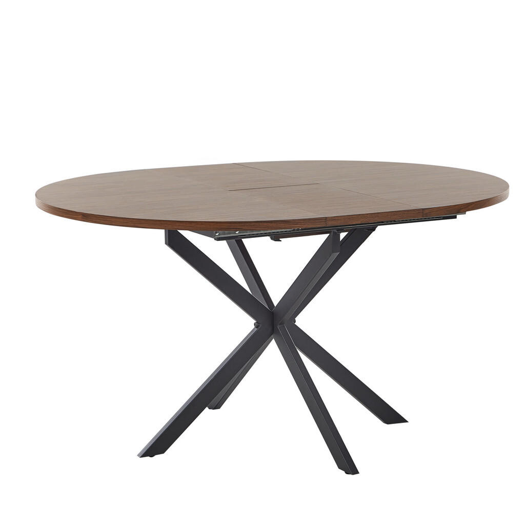 Beliani ROZKLÁDACÍ JÍDELNÍ STŮL 110/140-110 cm Tmavší Odstín dřeva/Černý Friona