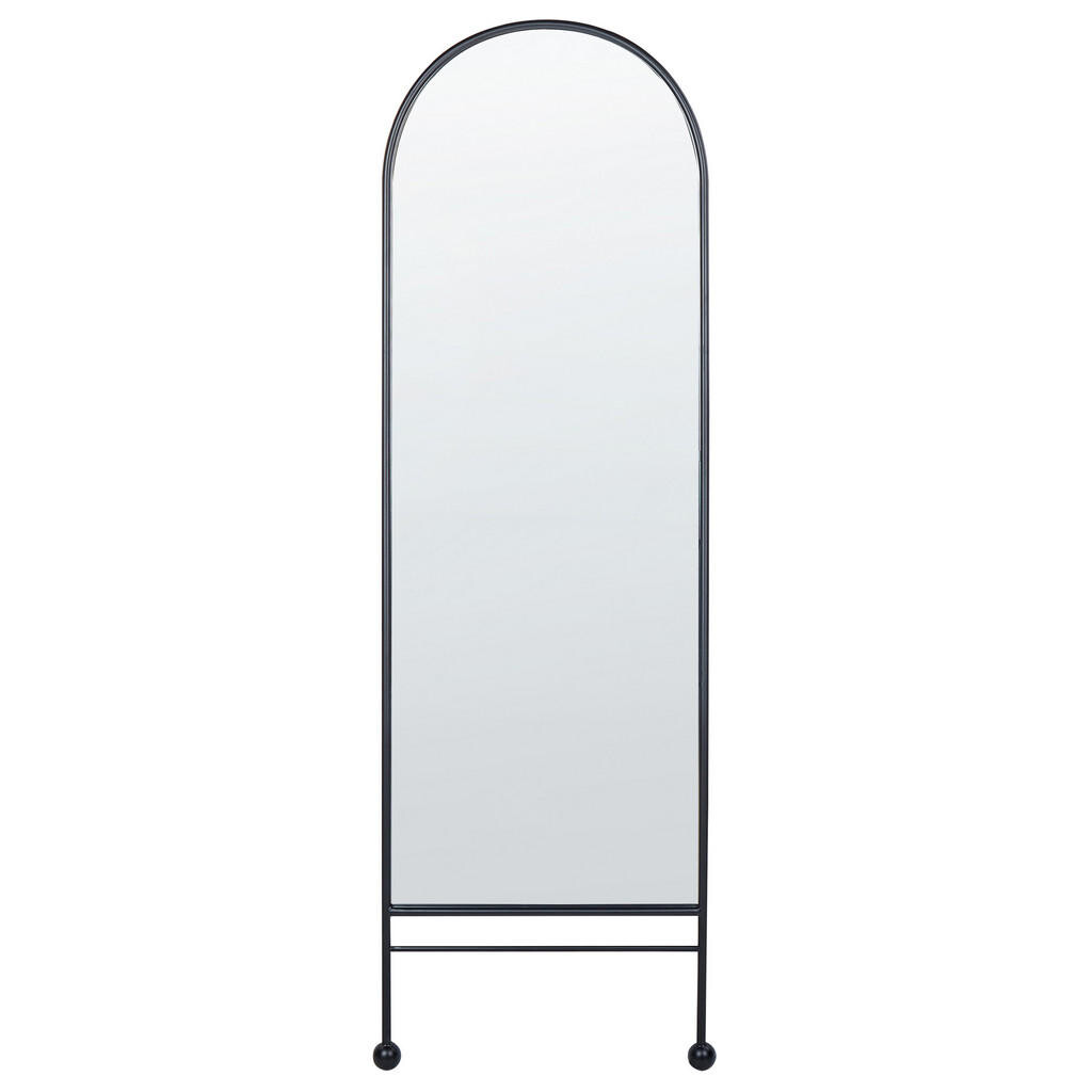 Beliani NÁSTĚNNÉ ZRCADLO Kov černé 45/145 cm Jarnages