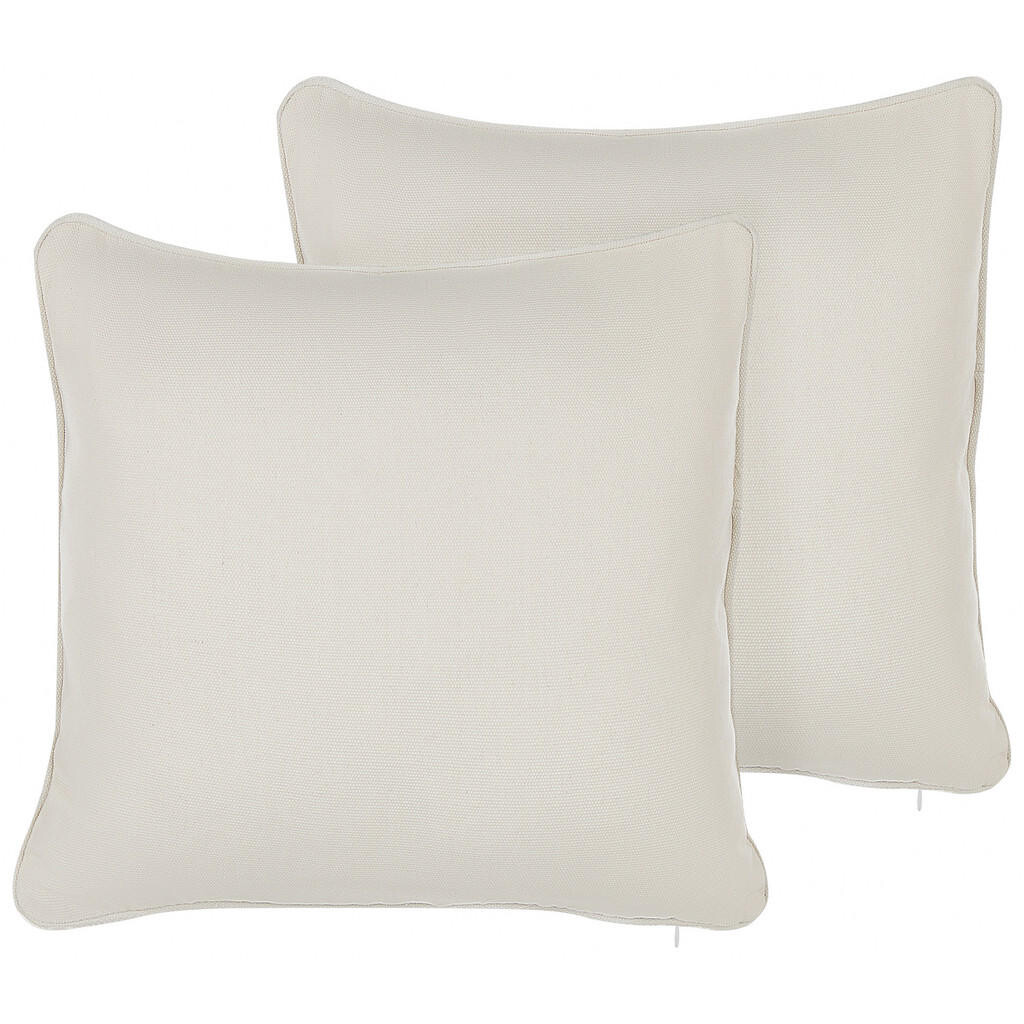 Beliani DEKORATIVNÍ POLŠTÁŘ sada 2 ks Bílý 45/45 cm Heliotrope
