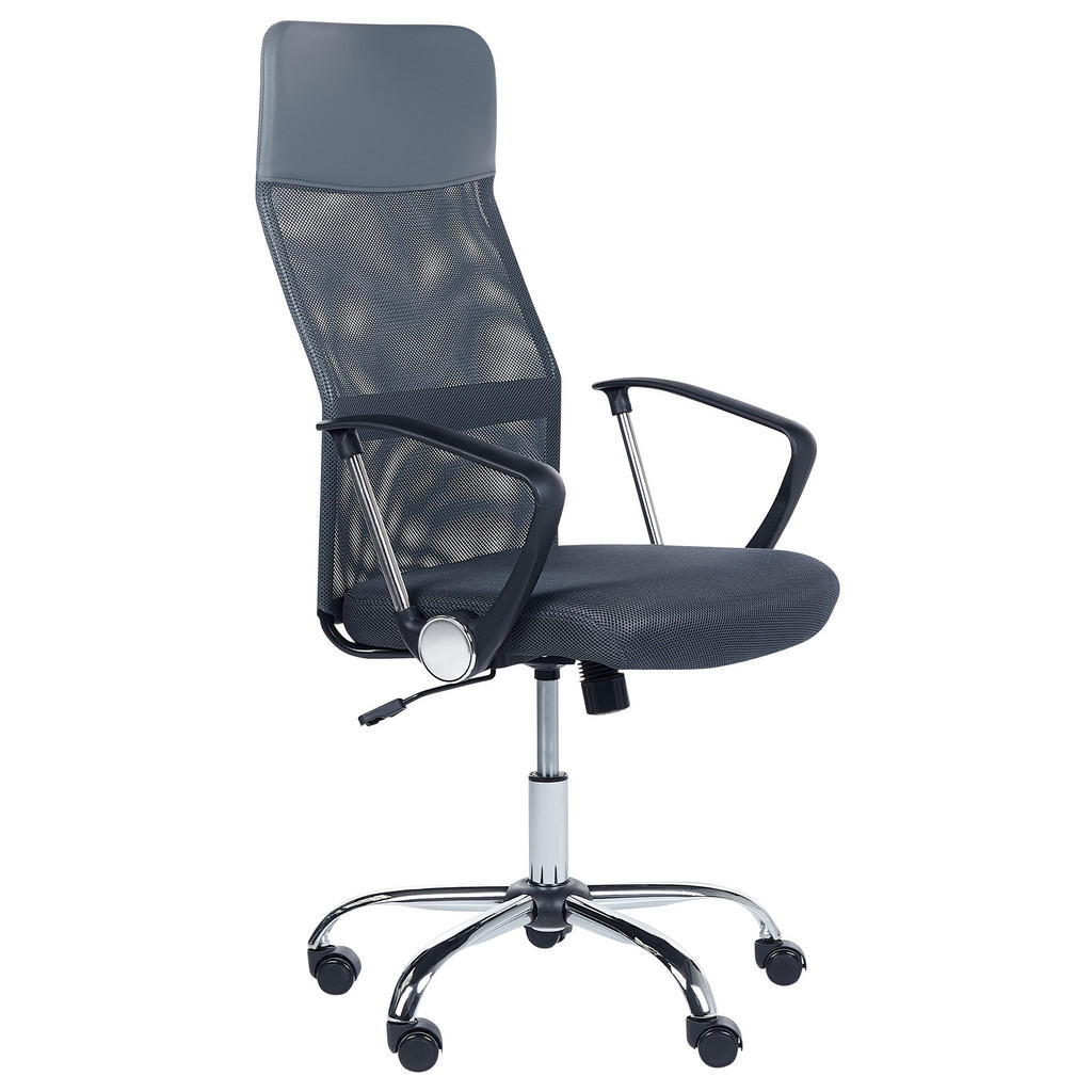 Beliani KANCELÁŘSKÁ ŽIDLE Polyester Šedá Design