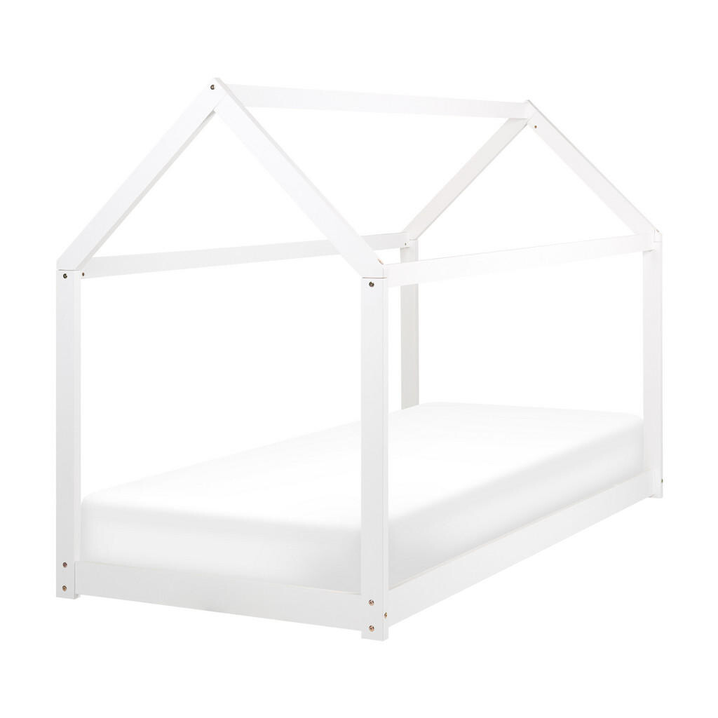 Beliani DĚTSKÁ POSTEL DOMEČEK Bílá 90-200 cm Tosse