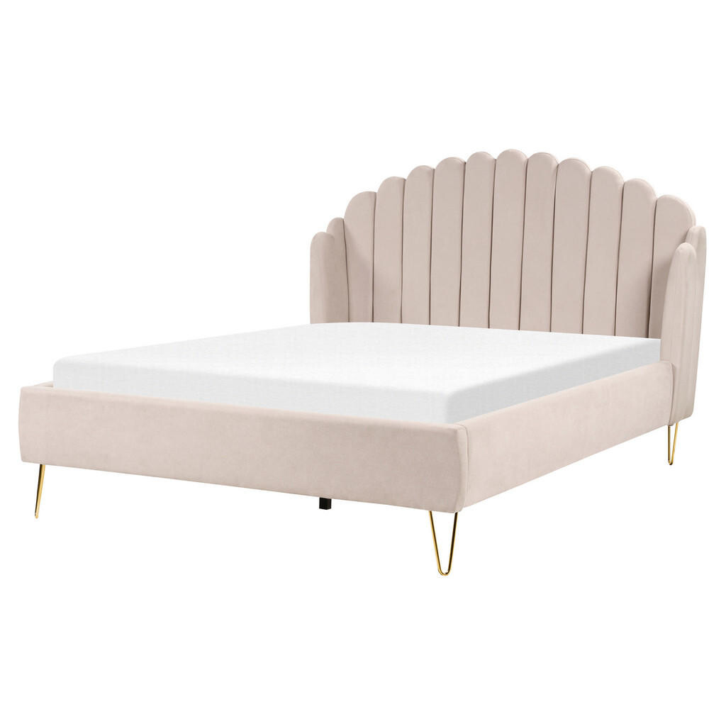 Beliani ČALOUNĚNÁ POSTEL 160/200 cm Světlá Béžová Ambillou