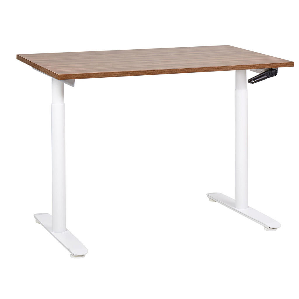 Beliani PSACÍ STŮL hnědobílý 120/72 cm manuální výškově nastavitelný Destin IV