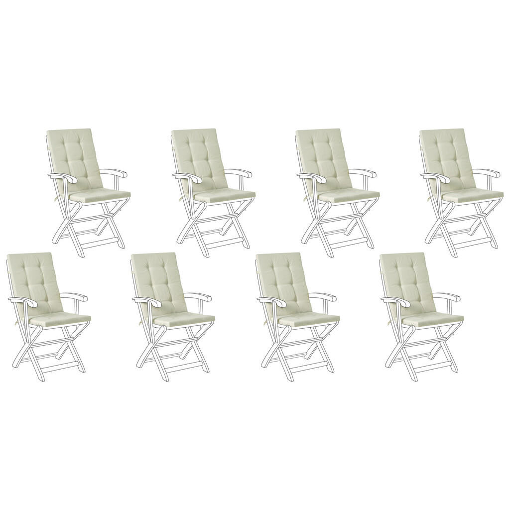 Beliani SEDACÍ polstrování sada 8 ks Světle zelené 42/95 cm Maui Premium