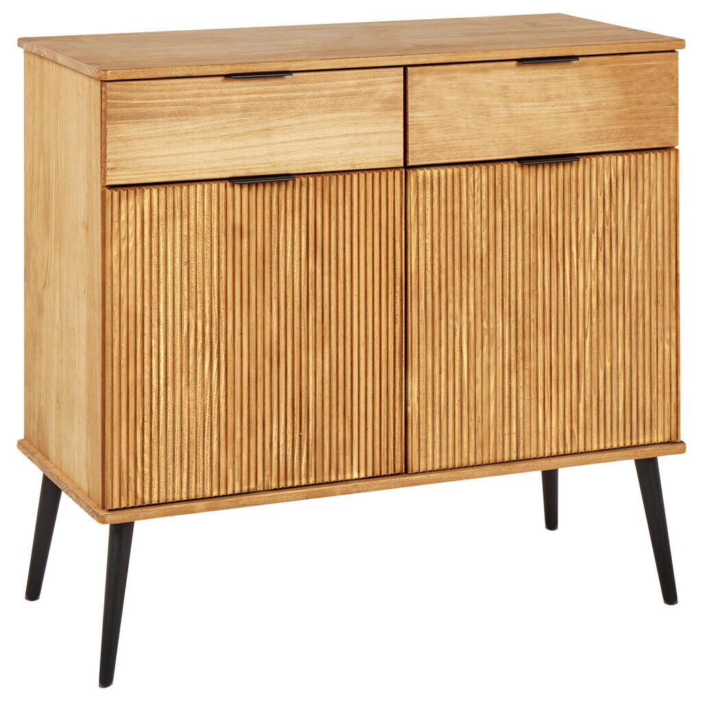 Beliani SIDEBOARD se 2 dveřmi Borovicové dřevo Hnědý Timmins