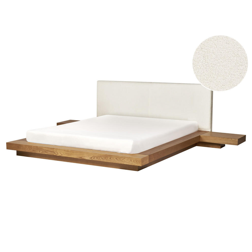 Beliani POSTEL s roštem 160/200 cm MDF deska Světle hnědá Zen