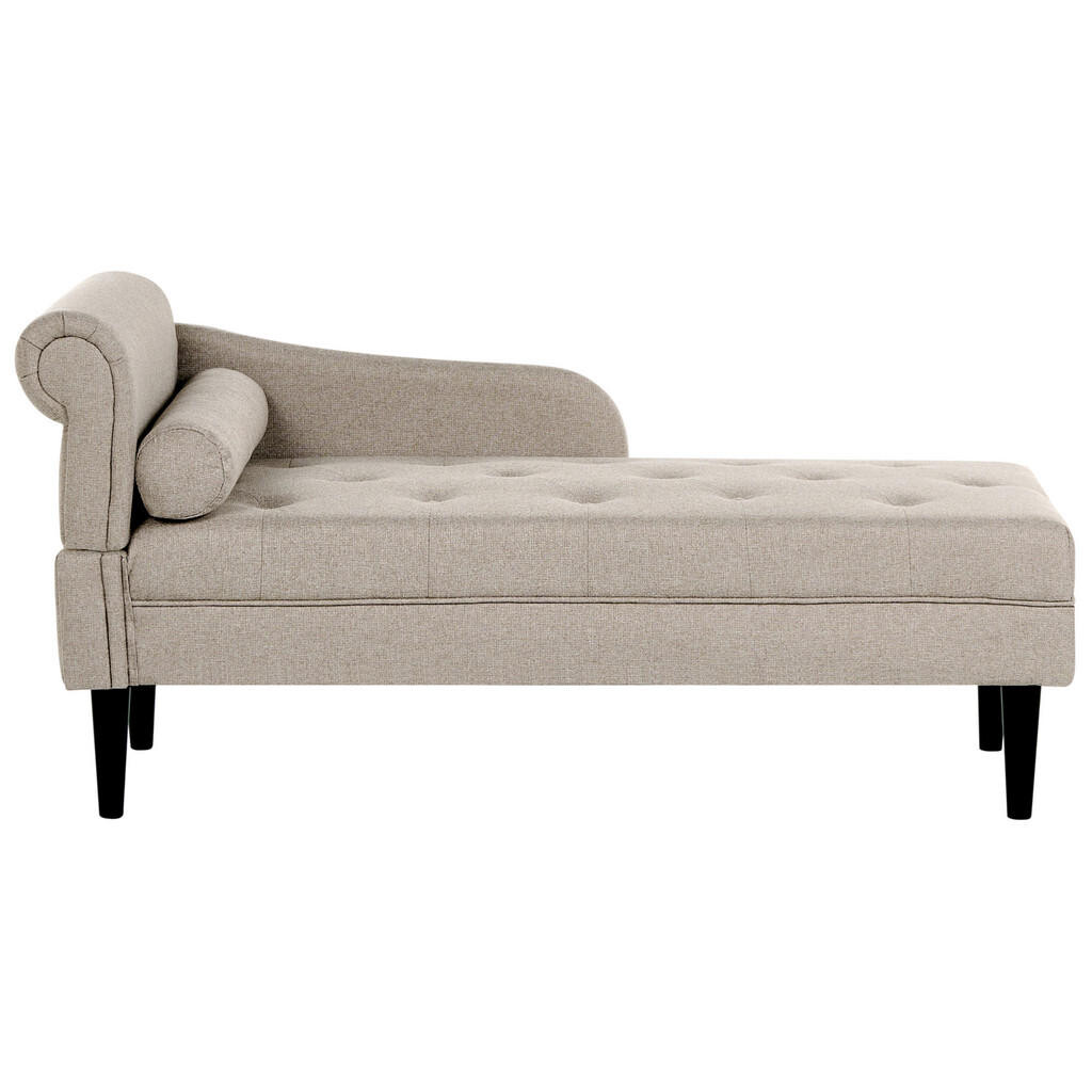 Beliani ČALOUNĚNÉ LEHÁTKO CHAISE LONGUE LEVOSTRANNÉ Látka Béžové Yvoire