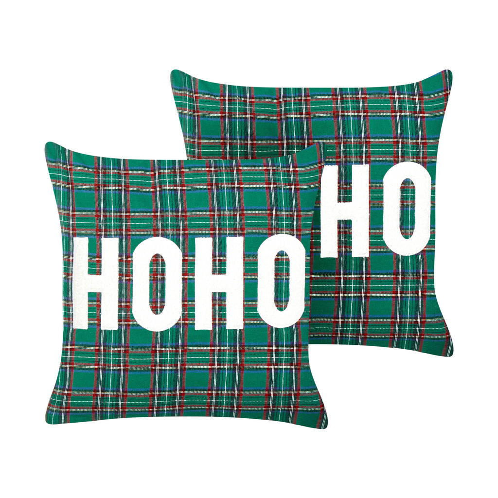 Beliani DEKORATIVNÍ polštář sada 2 ks Zelený 45/45 cm Joycandy