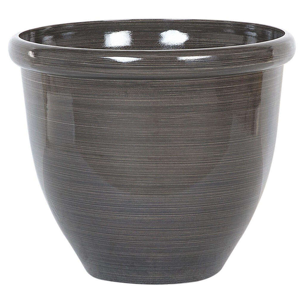Beliani KVĚTINÁČ tmavě hnědý kulatý 44/44/38 cm Tesalia