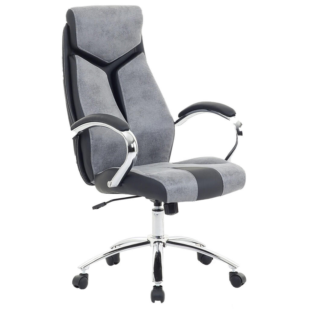Beliani KANCELÁŘSKÁ ŽIDLE Polyester Šedá Formula