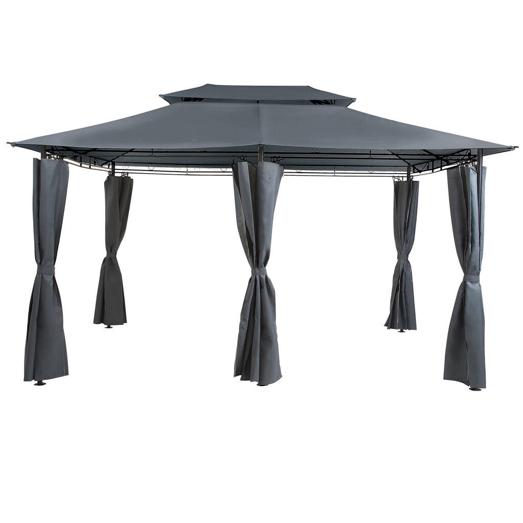 Beliani ZAHRADNÍ PAVILON Ocel grafitově šedý 300/400 cm Colos