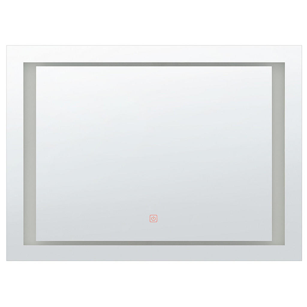 Beliani KOUPELNOVÉ ZRCADLO s LED osvětlením obdélníkové 80/60 cm Eyre