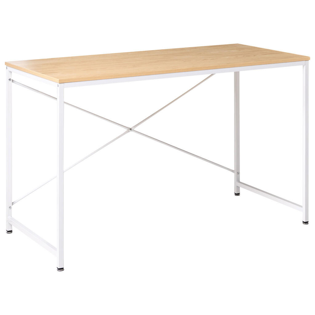 Beliani PSACÍ STŮL Světle hnědý/Bílý 120/60 cm Andaste