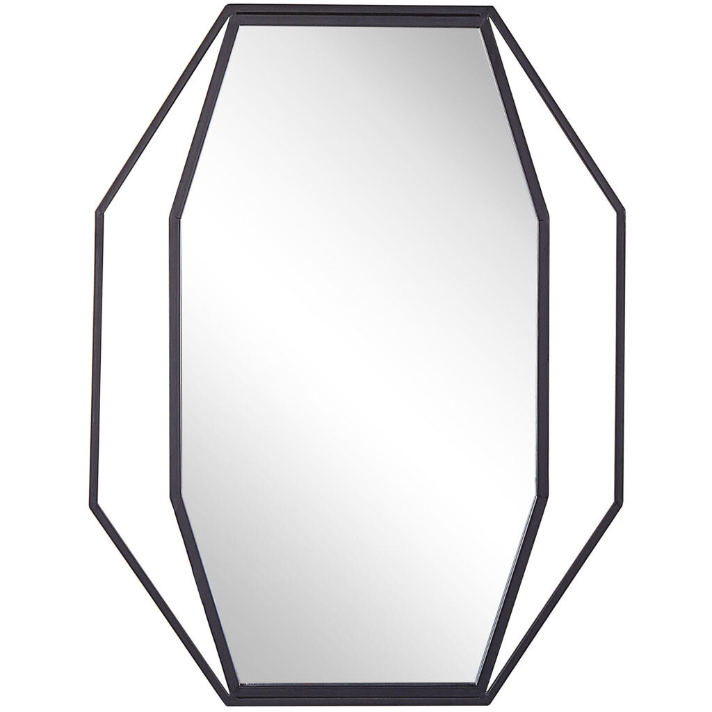 Beliani NÁSTĚNNÉ ZRCADLO graphitgrauachteckig 80/60 cm Nire