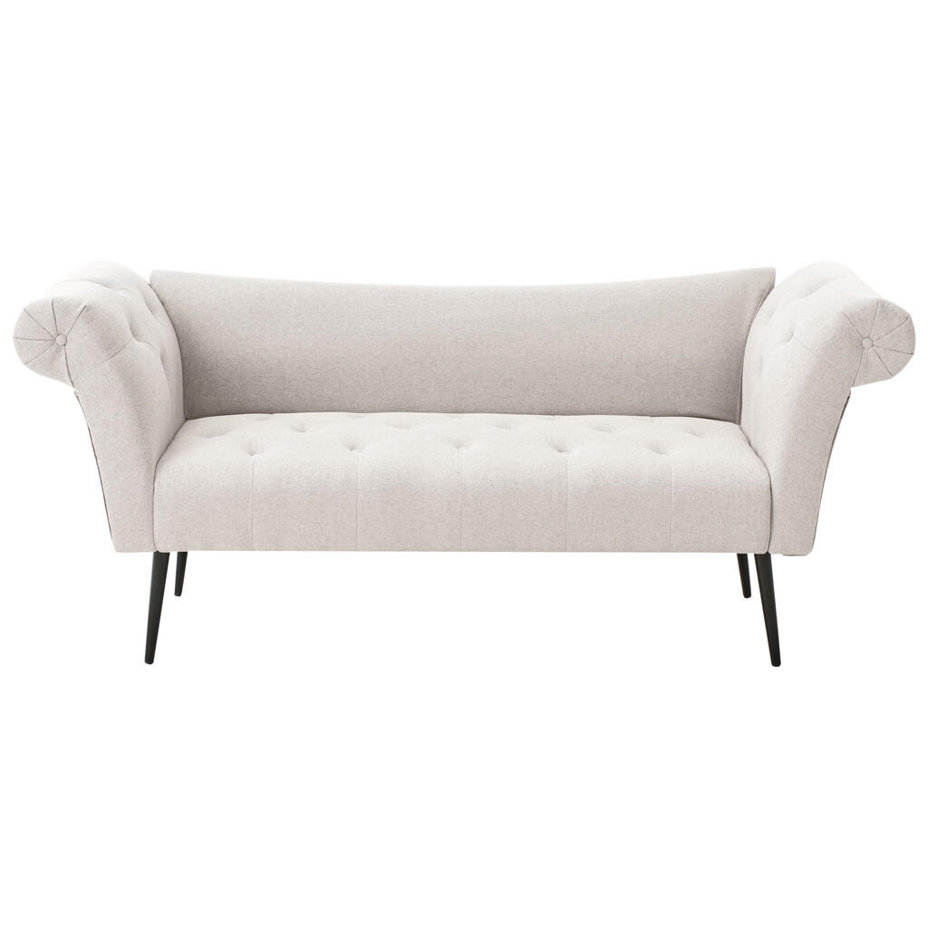 Beliani ČALOUNĚNÉ LEHÁTKO CHAISE LONGUE Látka Světle béžové Nantilly