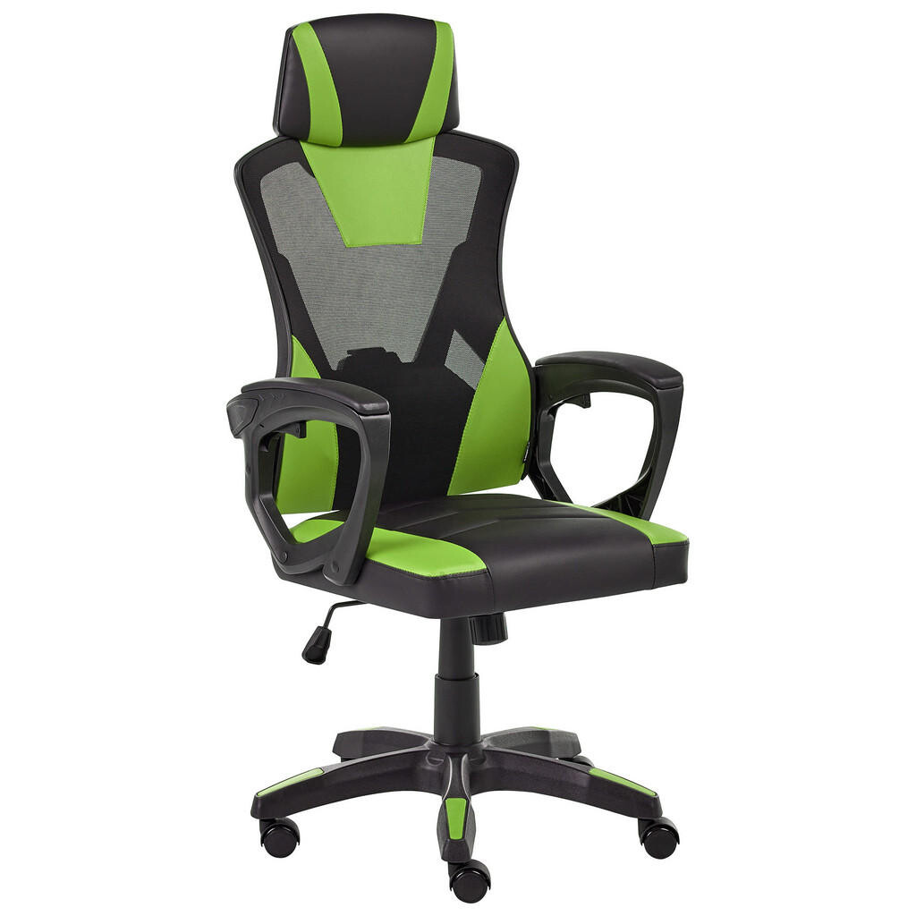 Beliani KANCELÁŘSKÁ ŽIDLE Umělá kůže Limetkově zelená Ignis