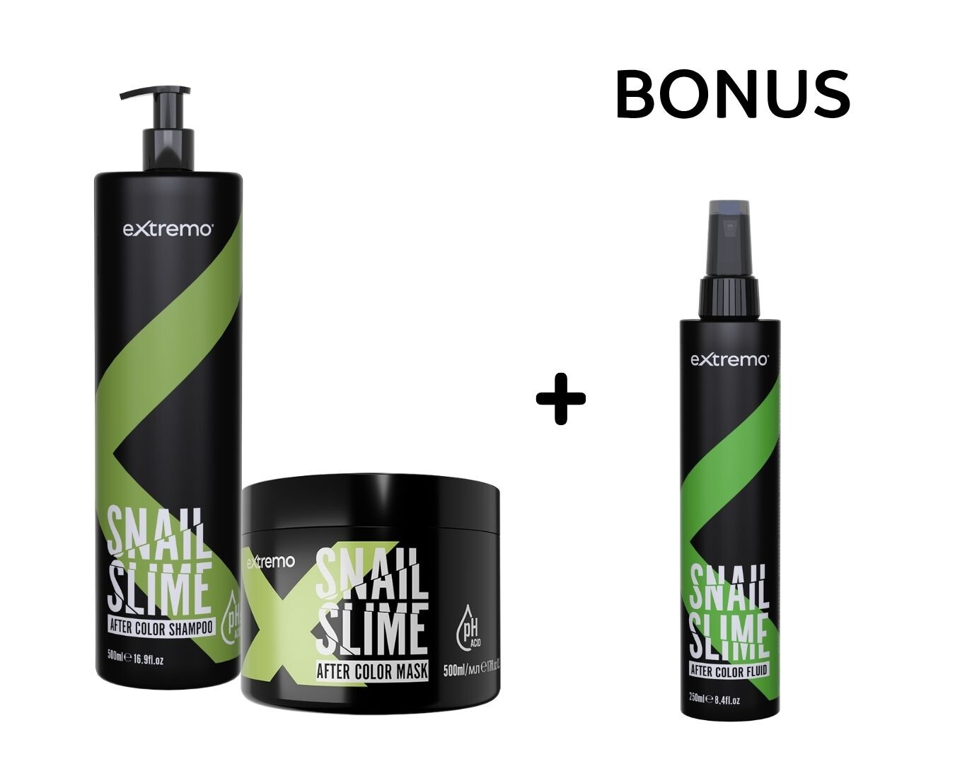AKCE: Extremo Snail Slime After Color - šampon a maska, 500 ml + Fluid, 250 ml