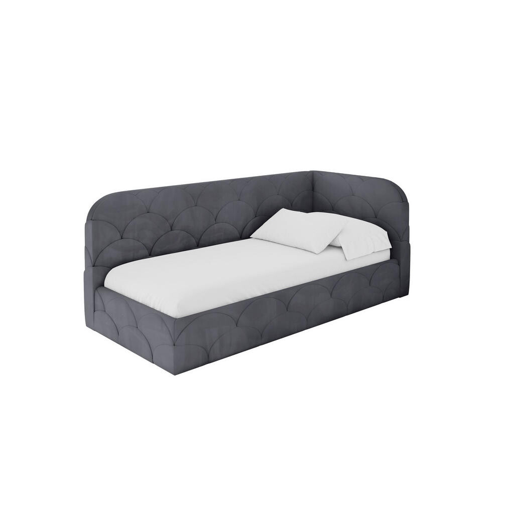 ALTDECOR JEDNOLŮŽKOVÁ POSTEL pro mládež s úložným prostorem, vlevo - ELRY 80x200 tmavě šedá