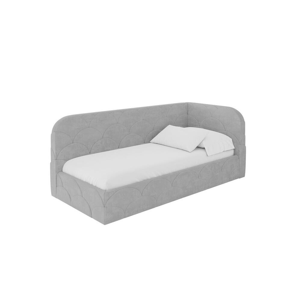 ALTDECOR JEDNOLŮŽKOVÁ POSTEL pro mládež s úložným prostorem a matrací H3/H4, vlevo - ELRY 90x200 šedá