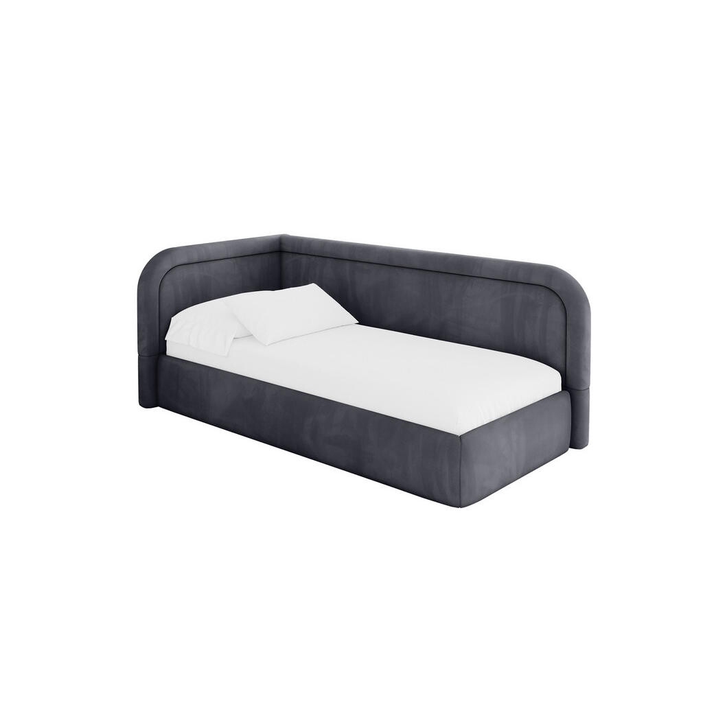 ALTDECOR JEDNOLŮŽKOVÁ POSTEL pro mládež s úložným prostorem, vpravo - JOVY 100x200 tmavě šedá