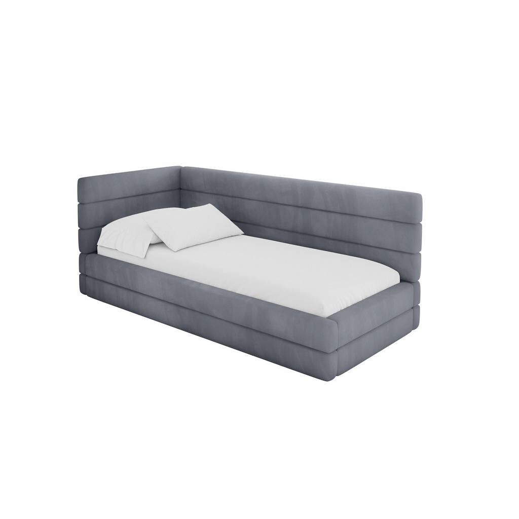 ALTDECOR JEDNOLŮŽKOVÁ POSTEL pro mládež s úložným prostorem, vpravo - BEMY 100x200 šedá
