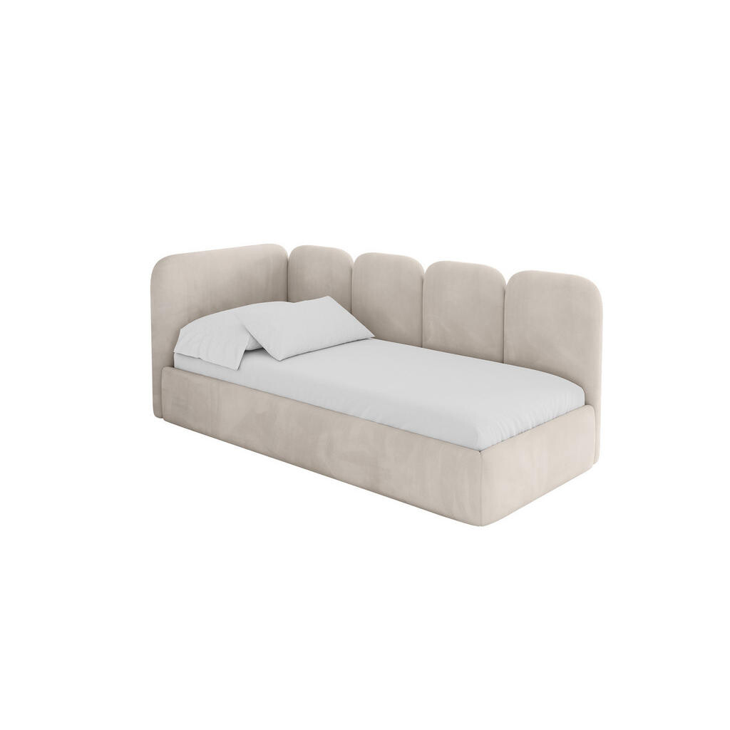 ALTDECOR JEDNOLŮŽKOVÁ POSTEL pro mládež s úložným prostorem, vpravo - VELY 80x200 béžová