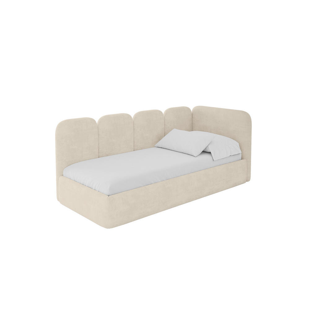 ALTDECOR JEDNOLŮŽKOVÁ POSTEL pro mládež s úložným prostorem a matrací H3/H4, vlevo - VELY 100x200 béžová