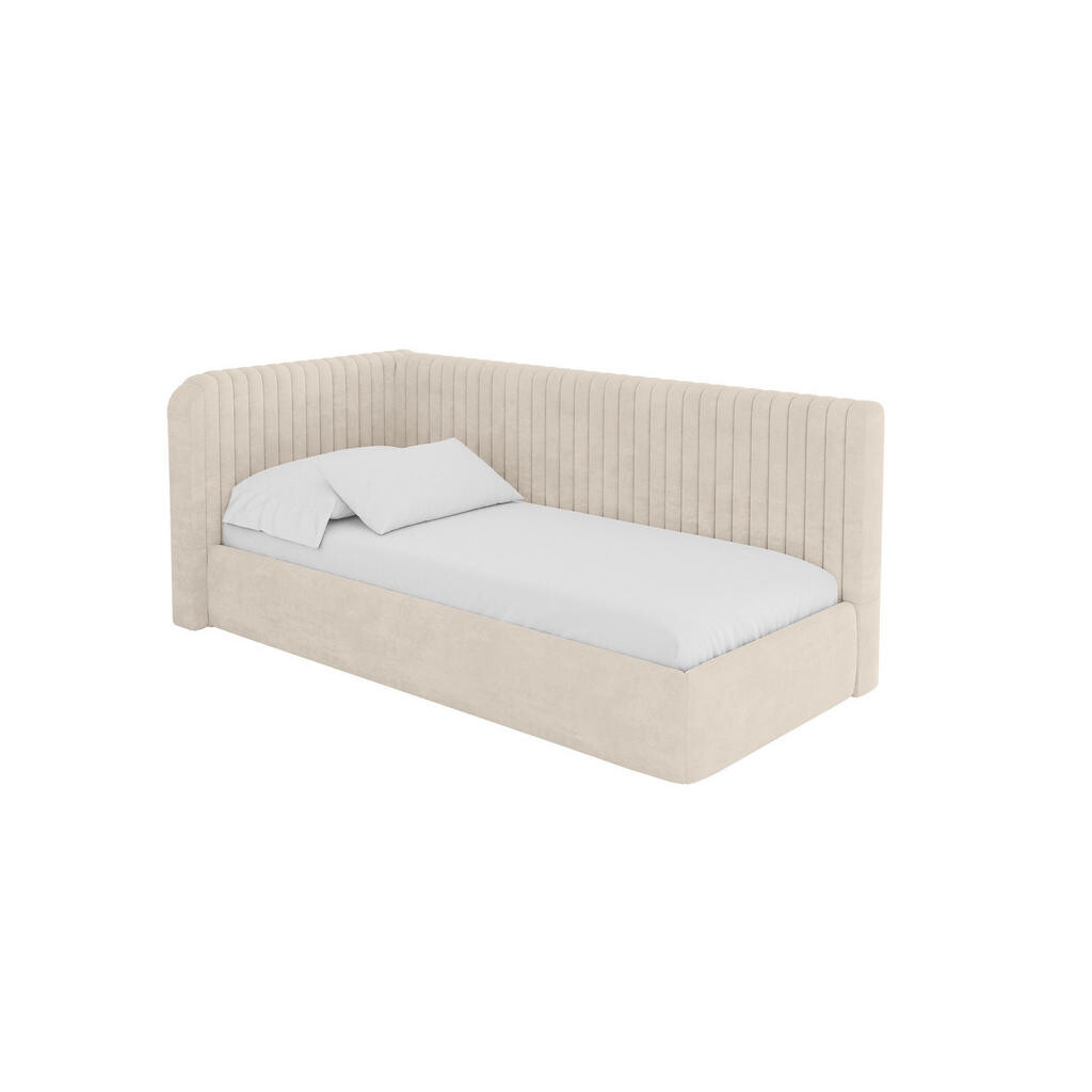 ALTDECOR JEDNOLŮŽKOVÁ POSTEL pro mládež s úložným prostorem, vpravo - AURY 90x200 béžová