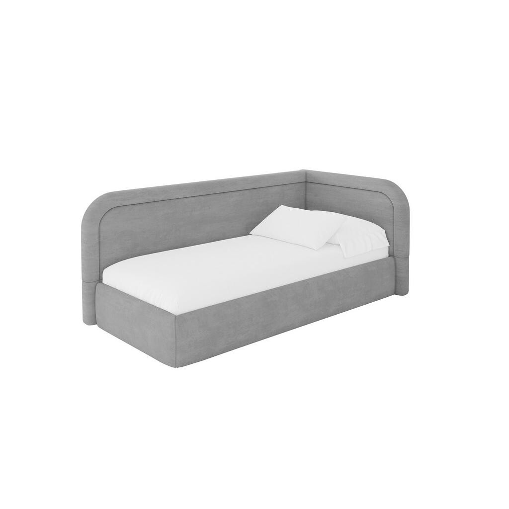 ALTDECOR JEDNOLŮŽKOVÁ POSTEL pro mládež s úložným prostorem a matrací H3/H4, vlevo - JOVY 100x200 šedá