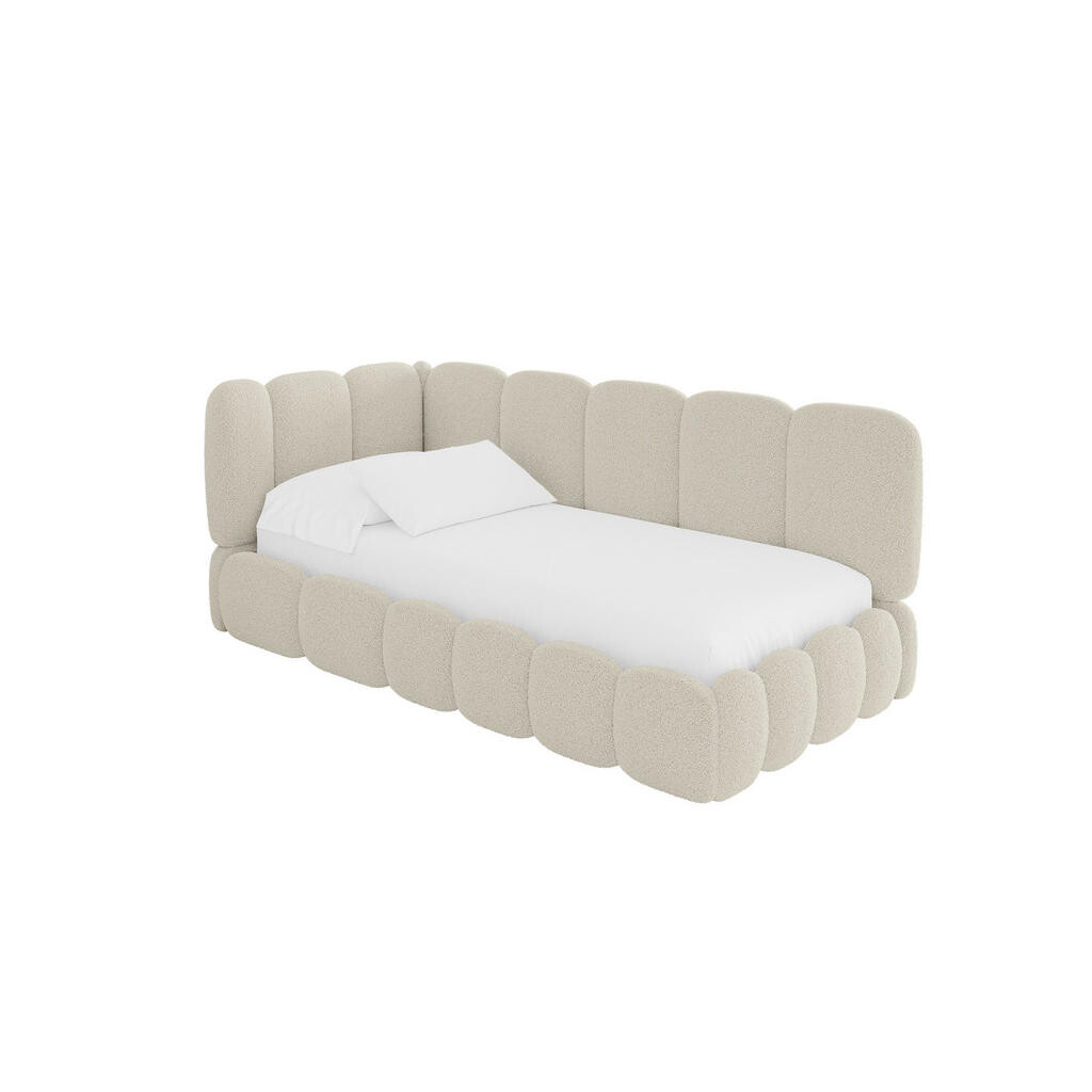 ALTDECOR JEDNOLŮŽKOVÁ POSTEL pro mládež s úložným prostorem a matrací H3/H4, vpravo - AVRY 80x200 béžová