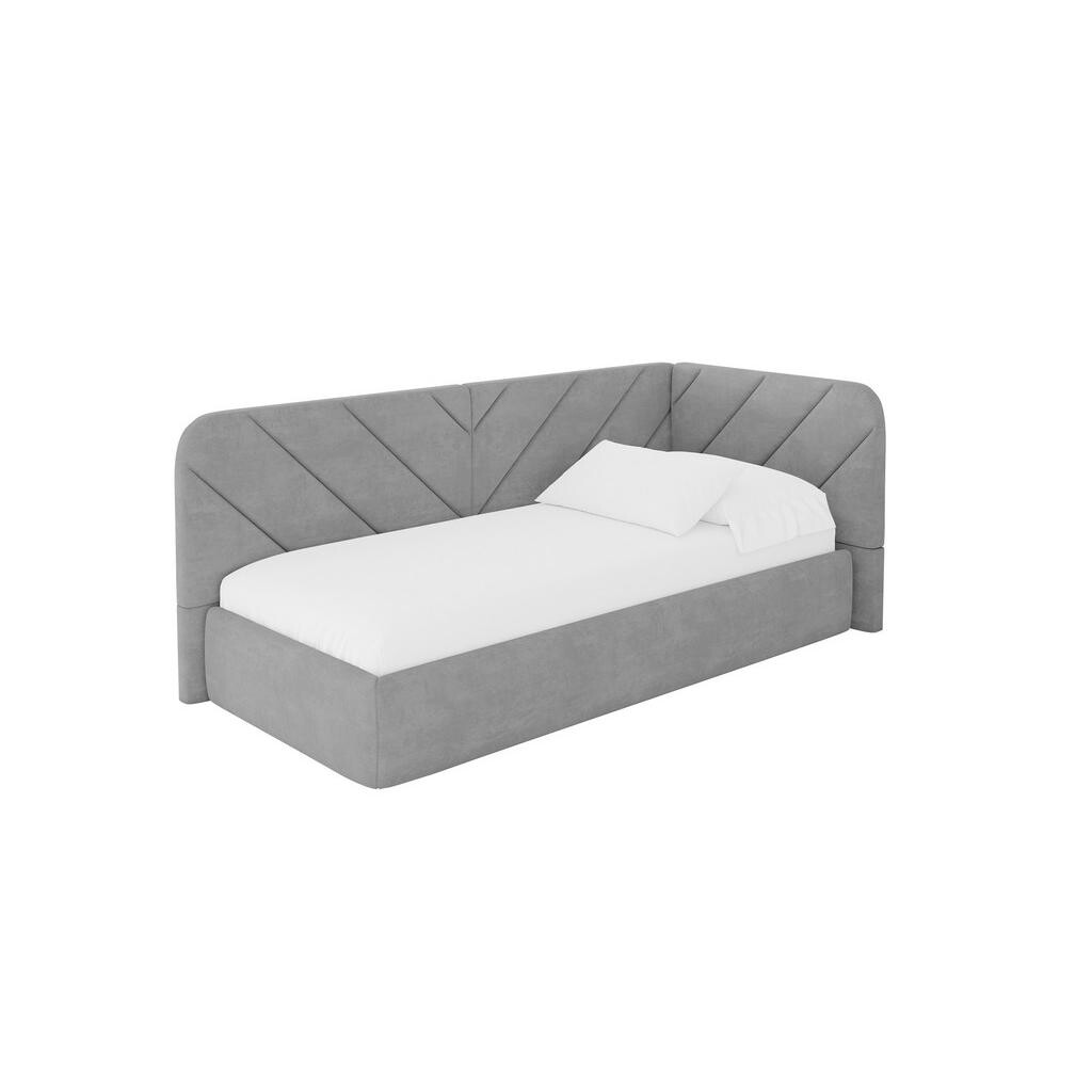 ALTDECOR JEDNOLŮŽKOVÁ POSTEL pro mládež s úložným prostorem, vlevo - FIKY 100x200 šedá