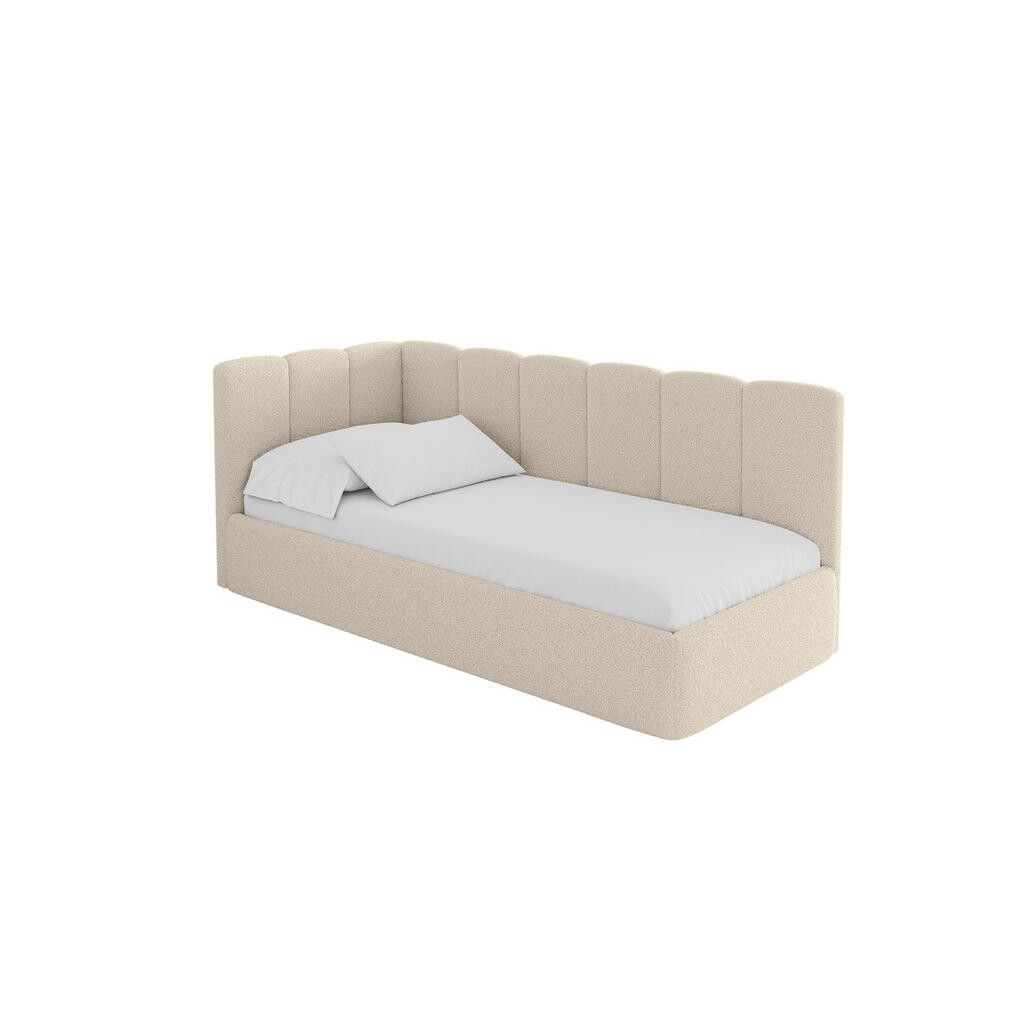 ALTDECOR JEDNOLŮŽKOVÁ POSTEL pro mládež s úložným prostorem, vpravo - DEXY 90x200 tmavě béžová
