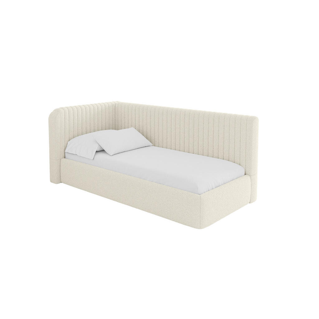 ALTDECOR JEDNOLŮŽKOVÁ POSTEL pro mládež s úložným prostorem a matrací H3/H4, vpravo - AURY 80x200 béžová
