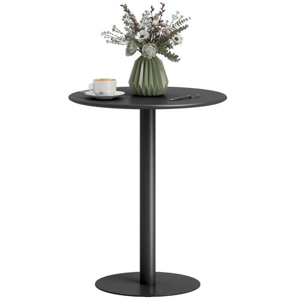 OKWISH JÍDELNÍ stůl 60/60/72 cm černý z oceli kulatý a prostorově úsporný
