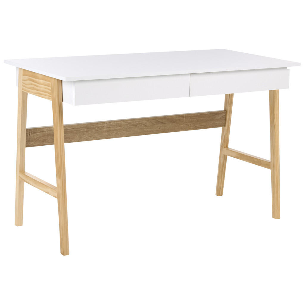 Beliani PSACÍ STŮL Světle hnědý/Bílý 120/60 cm Theslay