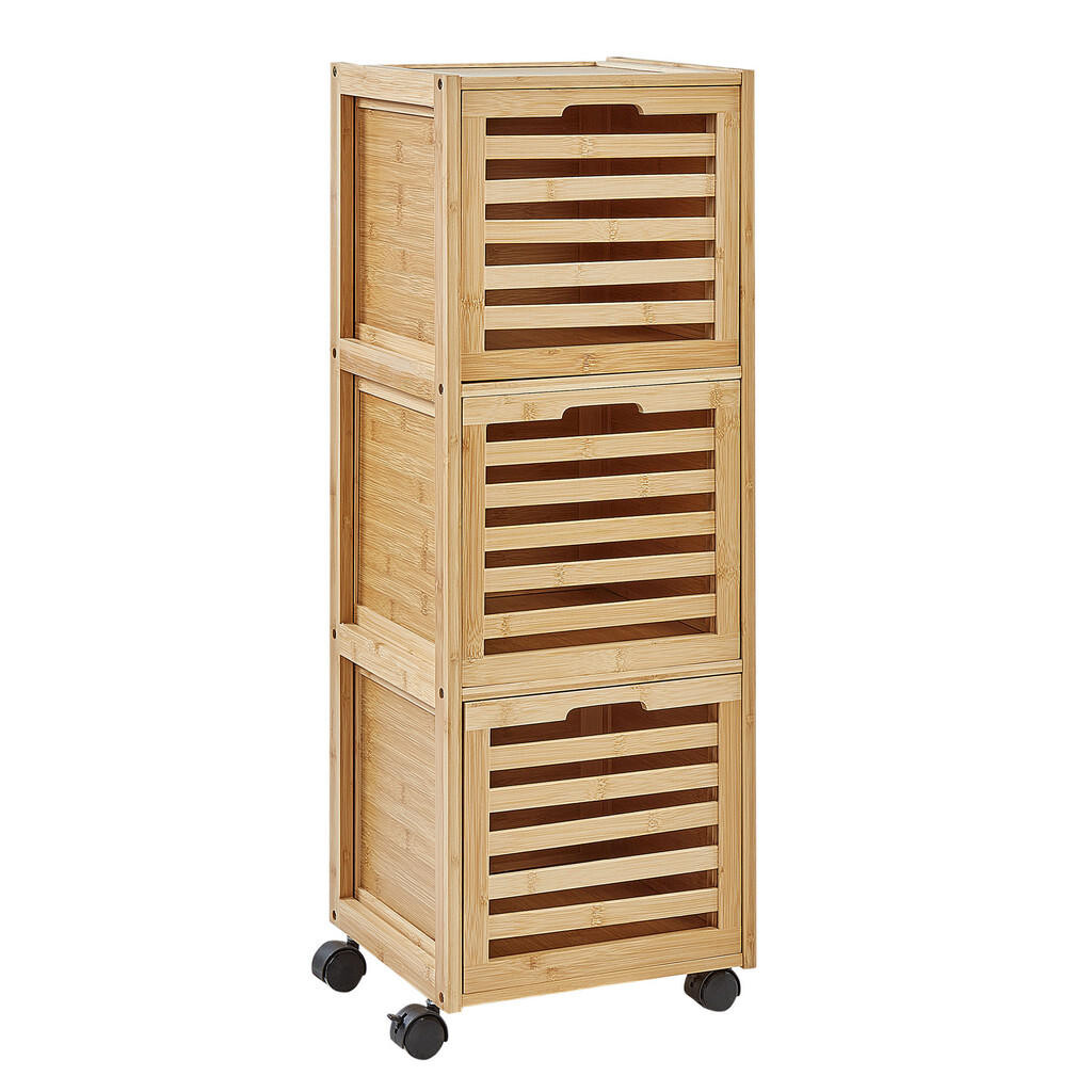 Beliani KOUPELNOVÁ NÁSTĚNNÁ SKŘÍŇKA 32 cm Světle hnědá Shawnee