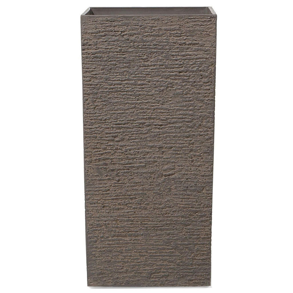 Beliani KVĚTINÁČ tmavě hnědý čtvercový 40/40/81 cm Gaza