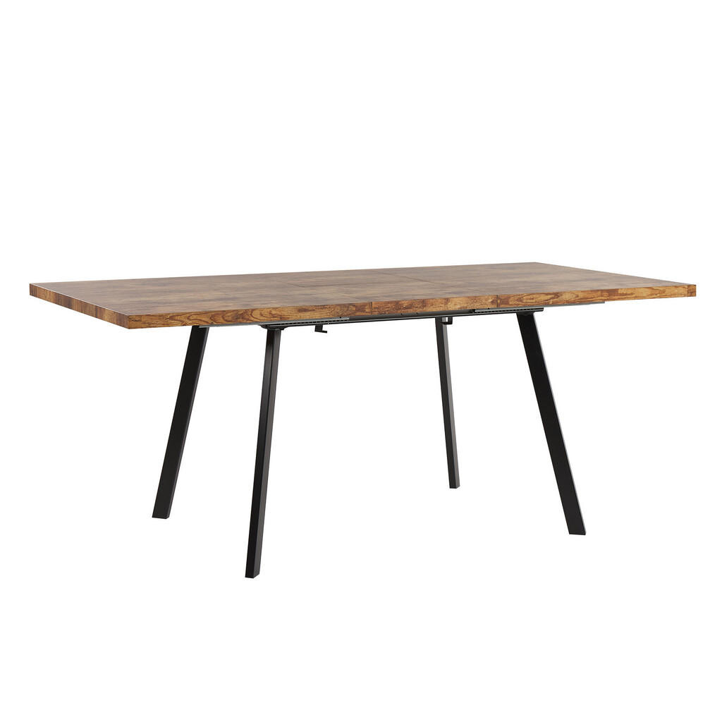 Beliani JÍDELNÍ STŮL 140-180/90/76 cm Světle hnědý, Černý Obdélníkový Harlow