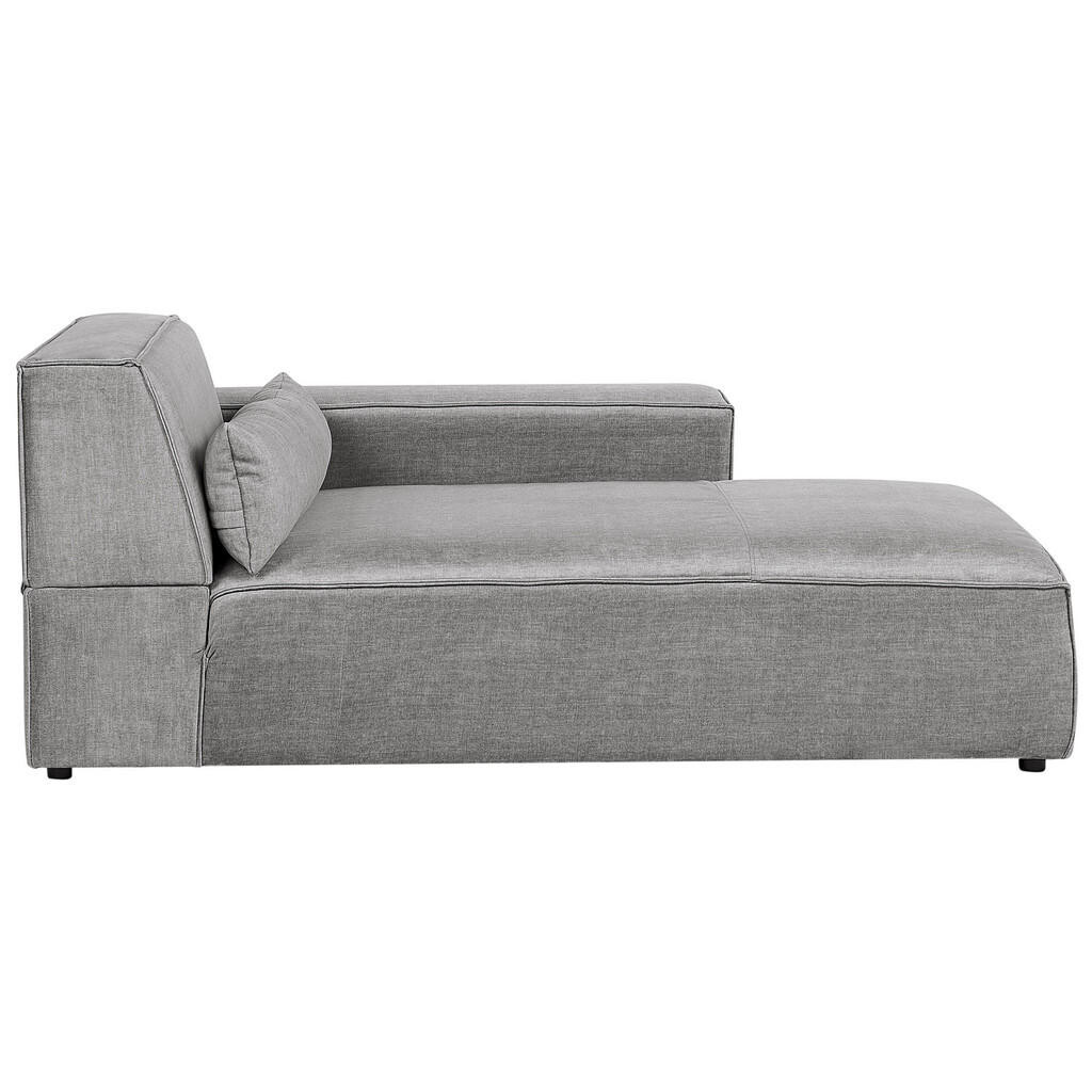 Beliani ČALOUNĚNÉ LEHÁTKO CHAISE LONGUE LEVOSTRANNÉ Látka Šedé Hellnar