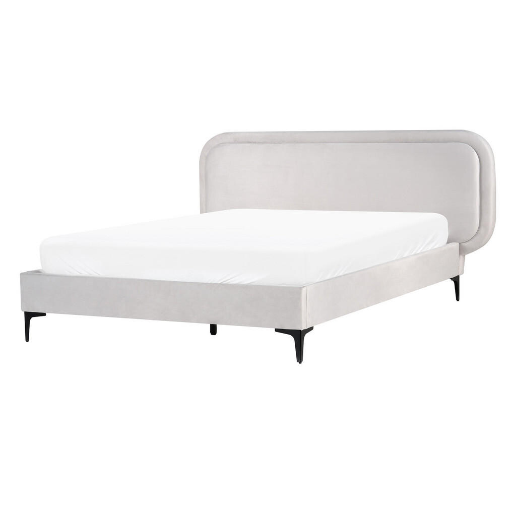 Beliani POSTEL s roštem 140/200 cm Světle šedá Suzette