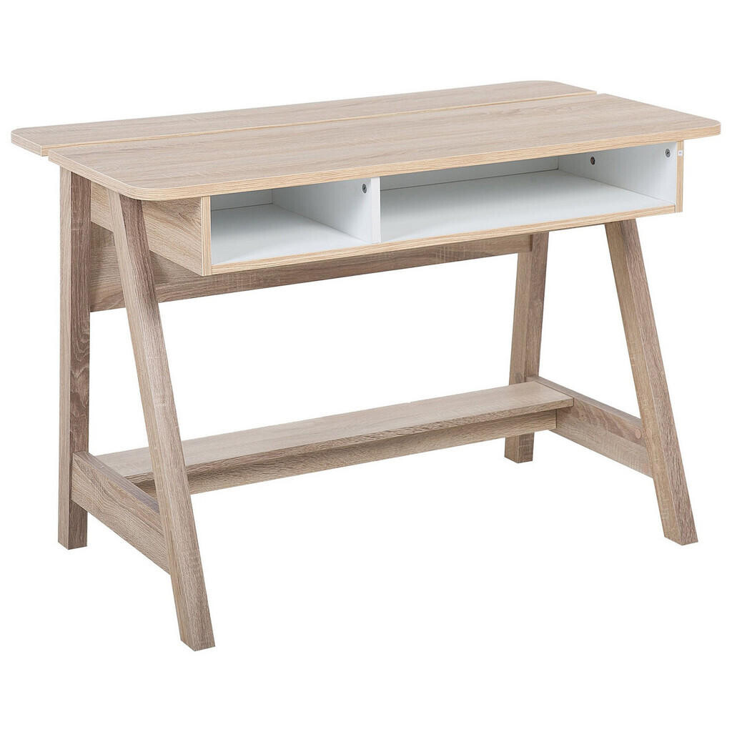 Beliani PSACÍ STŮL světlejší Odstín dřeva/bílý 110/60/75 cm Jackson