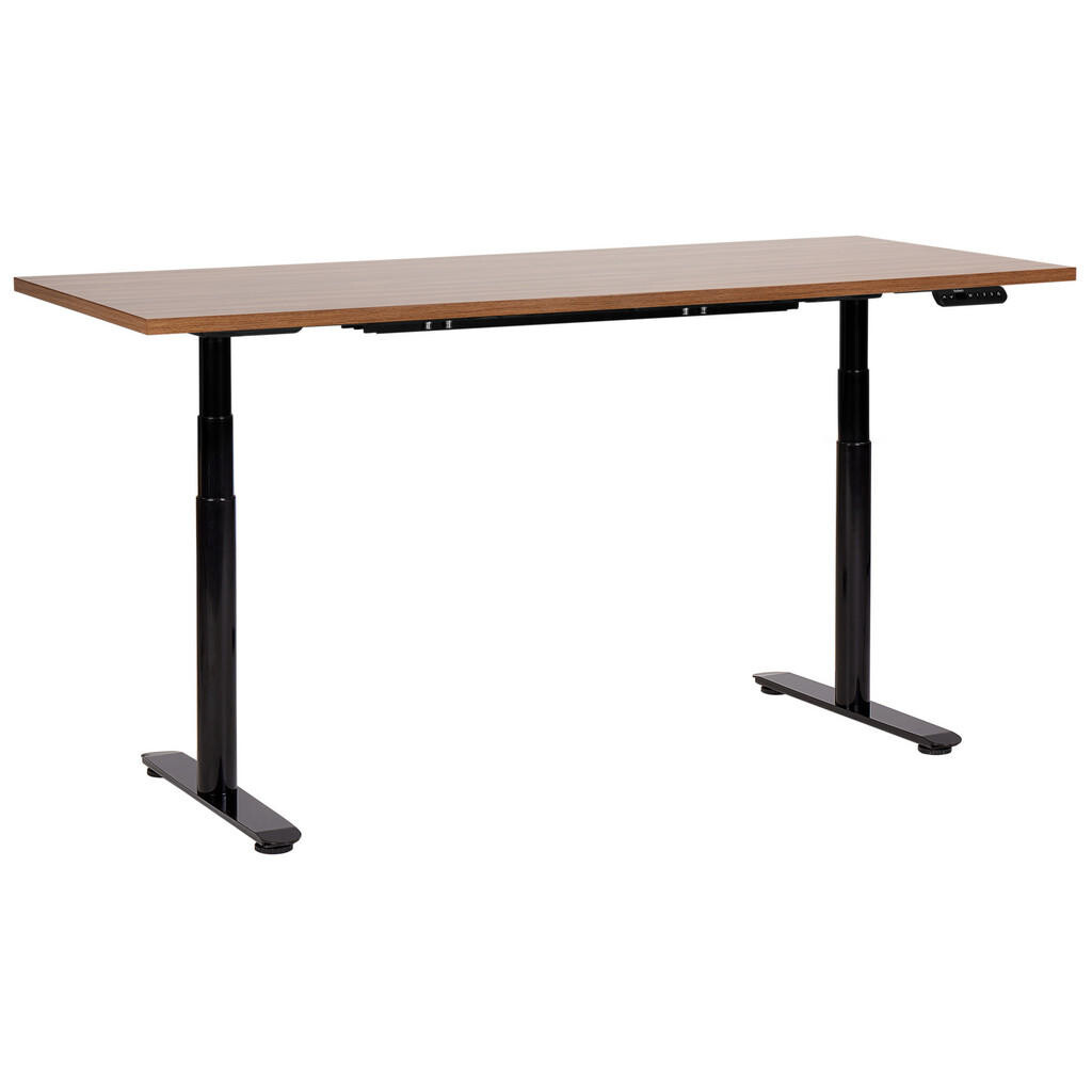 Beliani PSACÍ STŮL hnědočerný 180/72 cm elektrický výškově nastavitelný Destin IV