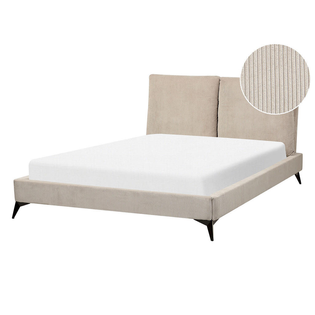 Beliani ČALOUNĚNÁ POSTEL 140/200 cm Taupe Melle