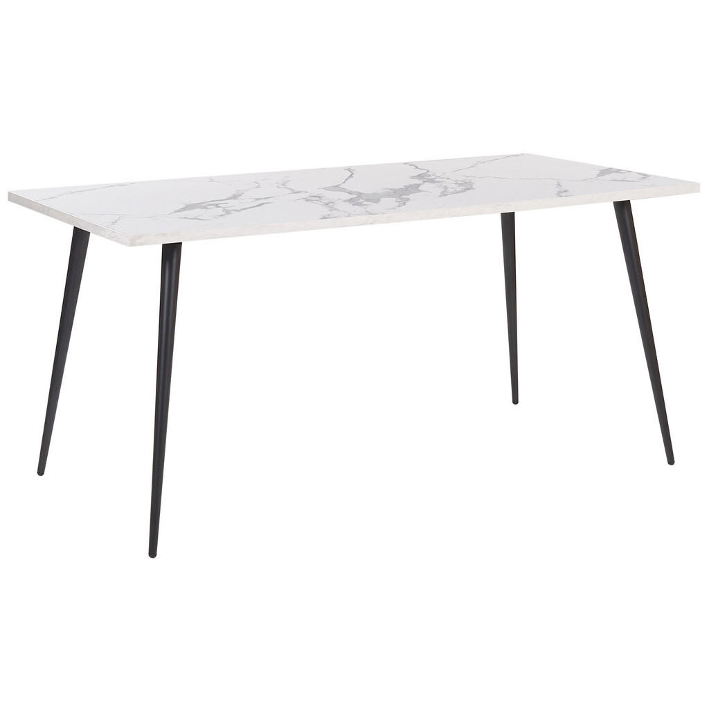 Beliani JÍDELNÍ STŮL 160/80/76 cm Bílý černý Obdélníkový Santiago