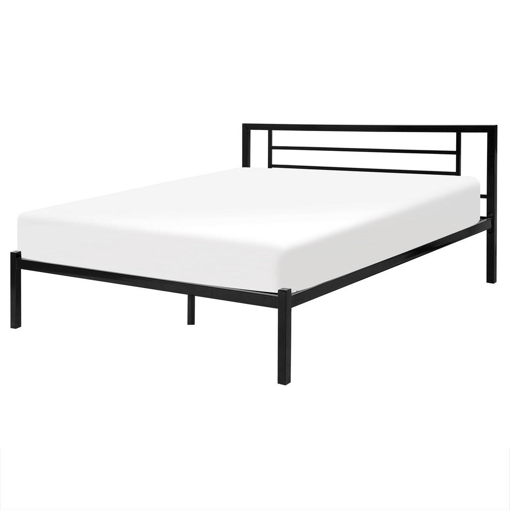 Beliani KOVOVÁ POSTEL 160/200 cm Černá Cusset
