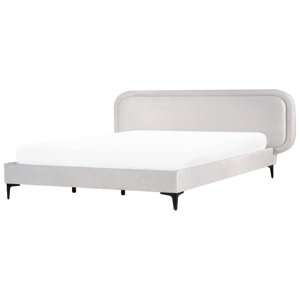 Beliani POSTEL s roštem 180/200 cm Světle šedá Suzette