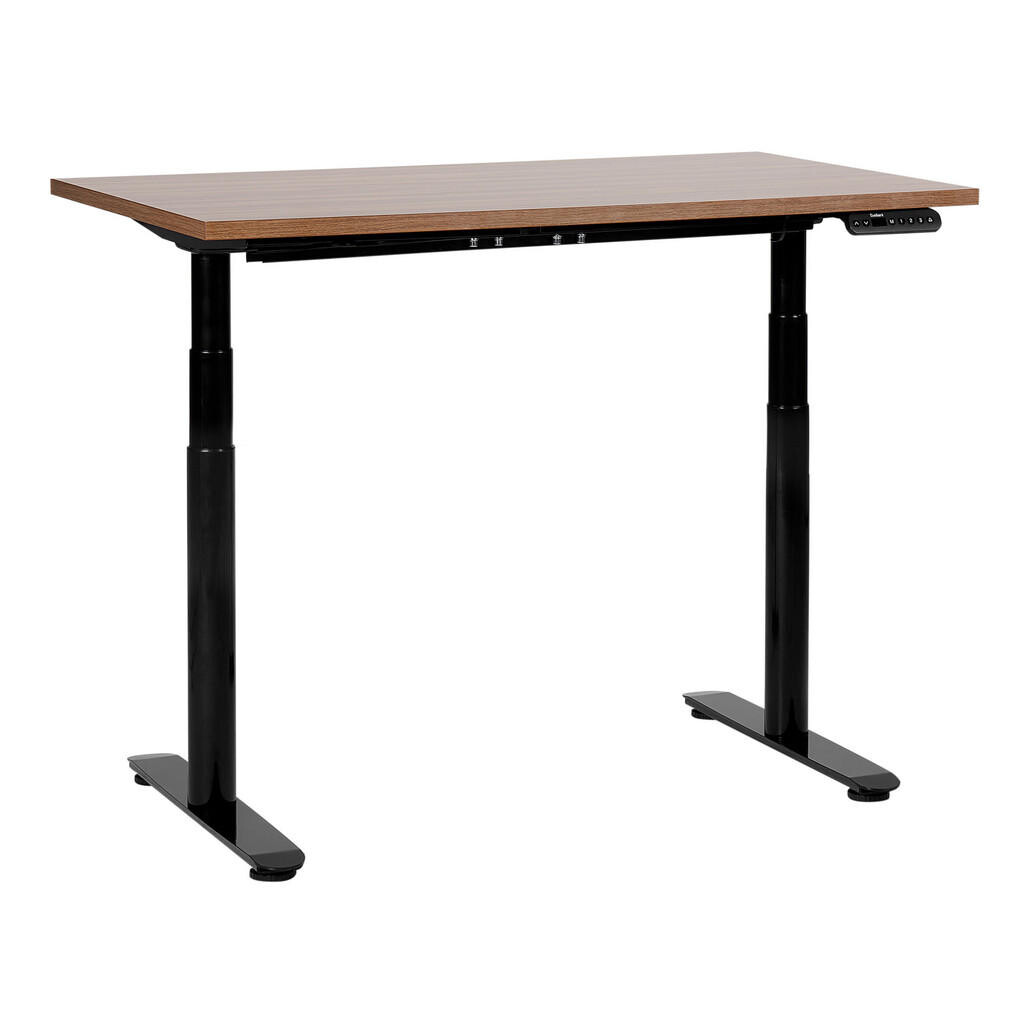 Beliani PSACÍ STŮL hnědočerný 120/72 cm elektrický výškově nastavitelný Destin IV