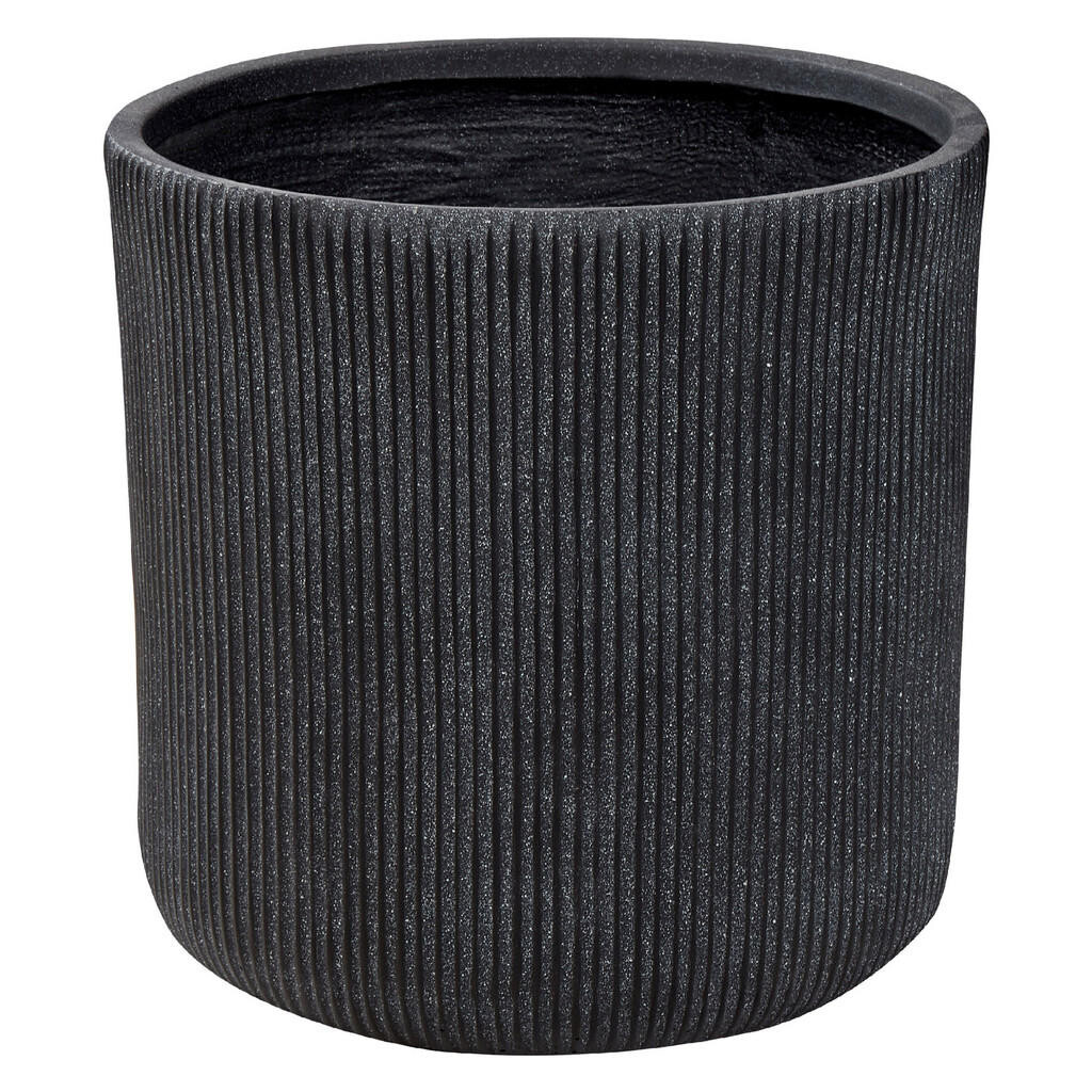 Beliani KVĚTINÁČ grafitově šedý kulatý 45/45/45 cm Oreoi